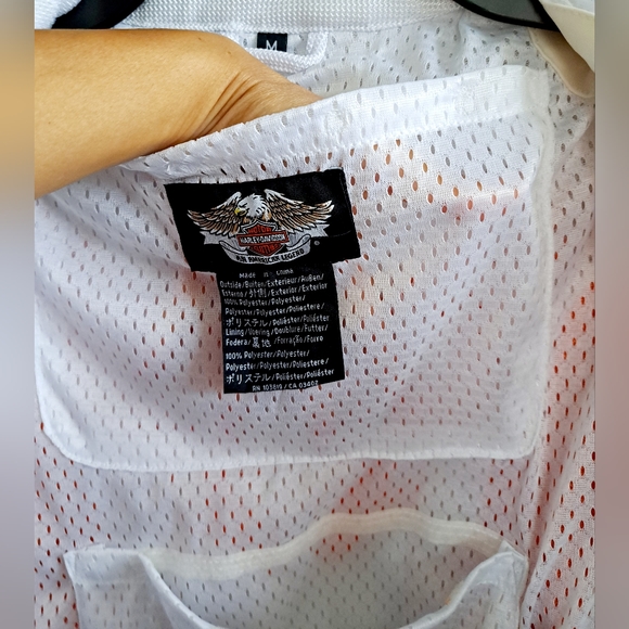 Women's Harley Davidson White and Orange Jacket - Picture 10 of 16